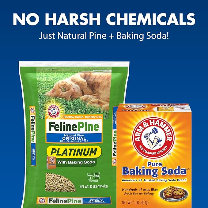 Feline Pine Platinum Non-Clumping Cat Litter, Feline Pine Cat Litter 18lb