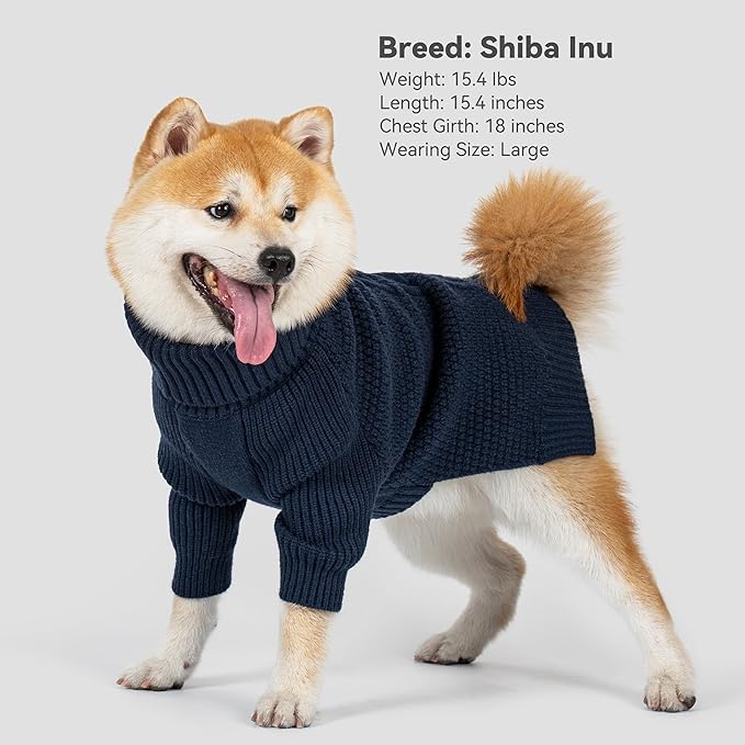 cyeollo 4XL Dog Sweater, Stretchable & Cozy Warm Dog Sweaters for Large Giant Dogs Boy, Pullover Knit Fall Winter Sweatshirt Big Dogs Clothes, Doberman Great Dane Apparel, Navy XXXXL