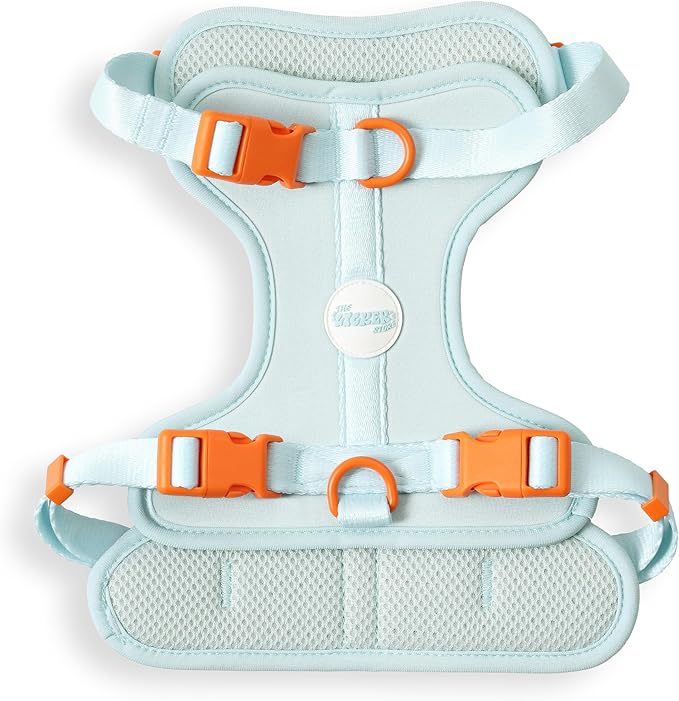 HNS1002D Arlo Medium Adjustable Soft Padded No Pull Pet Harness with 3 Buckles and 3 Leash Clips, Fishbowl