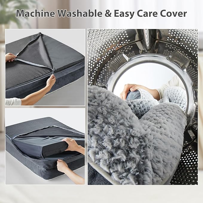 WNPETHOME Orthopedic Dog Beds Large Sized Dog, Large Bed Foam Pet Couch with Washable Cover, Waterproof Washable Pet Bed Sofa, Big Pet Bed