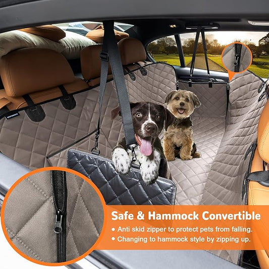 URPOWER Car Seat Cover for Pets 100% Waterproof Seat Cover Hammock 600D Heavy Duty Scratch Proof Nonslip Durable Back Covers for Cars Trucks and SUVs