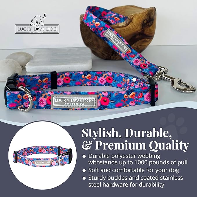 Lucky Love Dog - Adjustable Dog Collar with Easy Click Buckle for Small to Large Dogs, Durable, & Comfortable Collar for Male & Female Dogs, Pet Collar for Puppies & Adult Dogs - Zuzu, XS