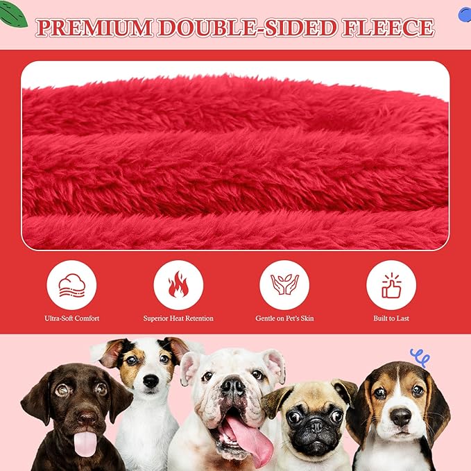 Dog Sweaters for Large Dogs,Dog Hoodie,Warm Fuzzy Fleece Sweatshirt with Hood & Pocket,Leash Hole,Cozy Cold Weather Pet Clothes Sweater Hoodie for Large Dogs(Red,2XL)