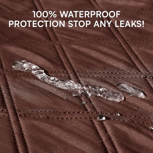 Luciphia 100% Waterproof Couch Cover Blanket for Dogs Anti-Slip Pet Couch Protector Sofa Mat Puppy Cat Blanket with Non-Slip Bottom, Coffee Brown, 52x82 Inch