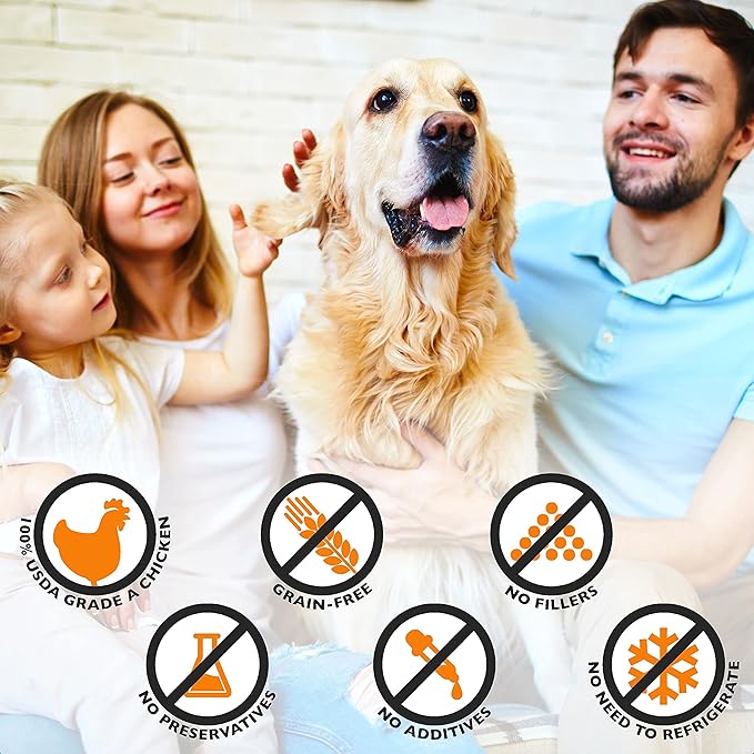 EBPP Chicken Jerky Dog Treats Made in USA - 100% Natural Jerky Treats Made with Real Chicken for Medium Dogs, Large and Small Dogs - 32oz Bag