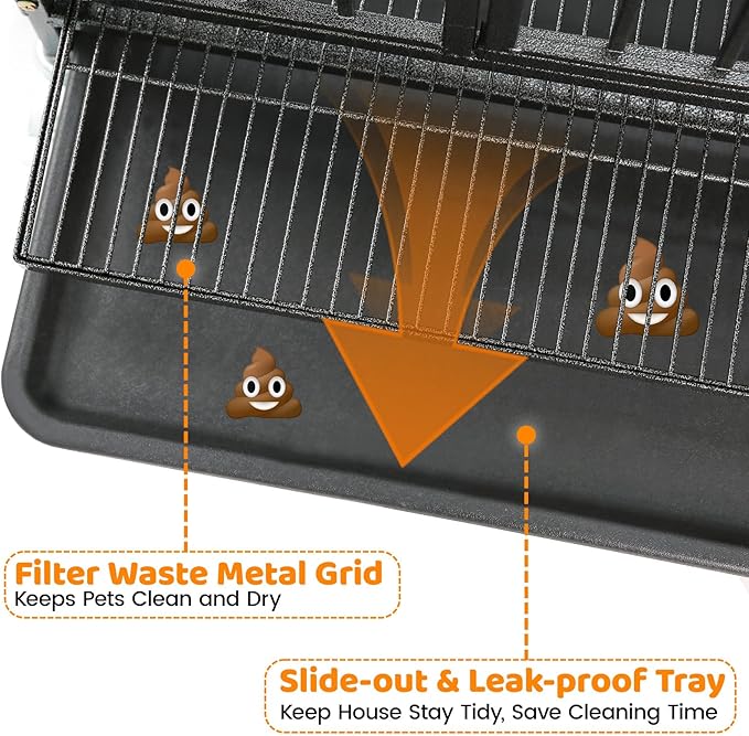 Homey Pet 4 Pack Three Tiers 43 inch Dog Crate with Wheels, Stackable Heavy Duty Indestructible Steel Dog Cage Kennel Indoor with Detachable Divider, Tray, Bowls, Escape Proof Locks