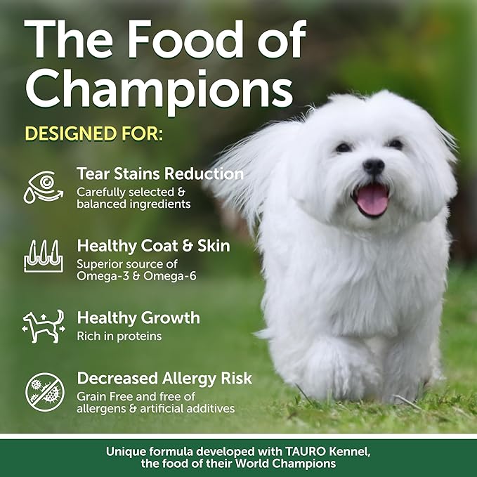 Nature's Protection Small & Large Breed Puppy Food Dry - Grain Free, High Protein, Anti-Tear Stain Formula - Dog Kibble for All Breeds with White or Light Fur (Superior Care - Salmon, 3.3 lb)