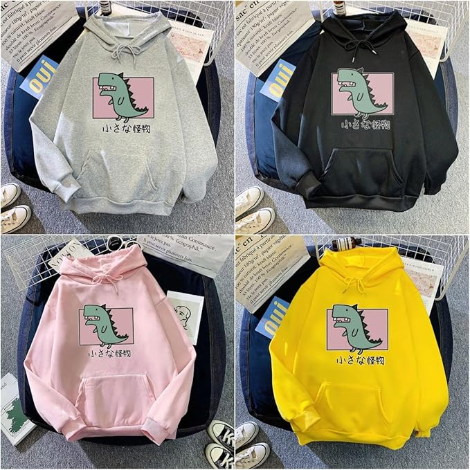 Women Girl Hoodies Cute Cat Ear Novelty Printed Pullover Sweatshirt