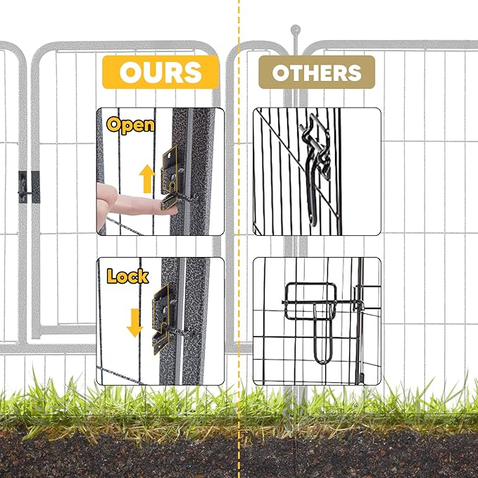 TMEE Dog Playpen, 32" Height 8 Panels Outdoor Dog Fence Pet Play Pen, Puppy Pens for Large/Medium/Small Dogs, Ideal for RV, Camping, Yard, Indoor