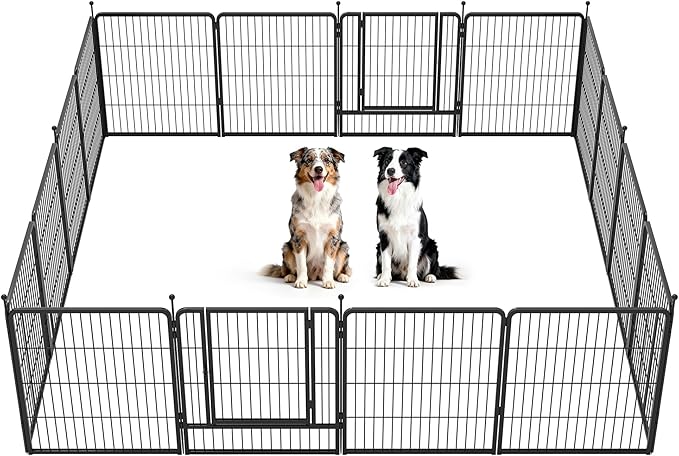 FXW Instant Unleashed Dog Playpen, Portable Pet Fence for Outdoor, RV Trips, and Camping, 32inch, 16 Panels for Small and Medium Dogs│Patented