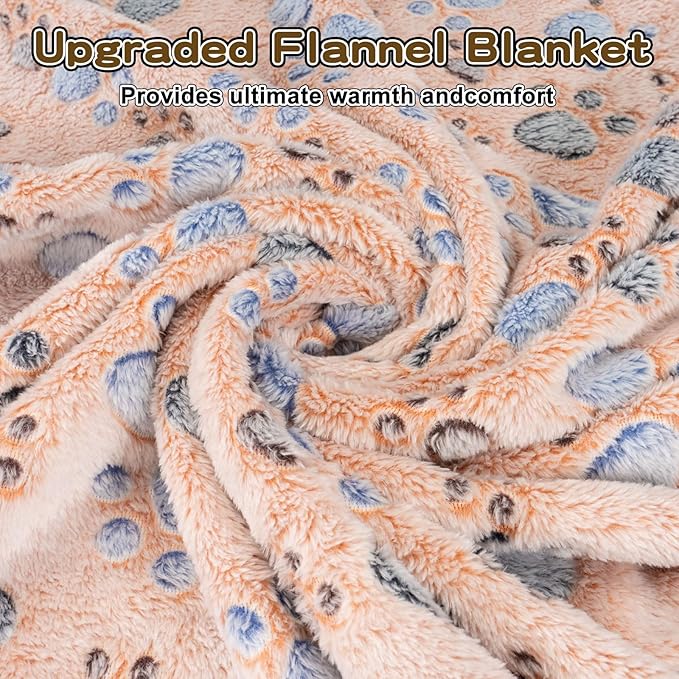 Rezutan Dog Blankets for Dogs - Large & Medium Soft Fuzzy Flannel Pet Blankets for Dogs & Cats, Washable, Reversible Cow Print, Comfortable & Cozy, 60" x 50" (Brown)