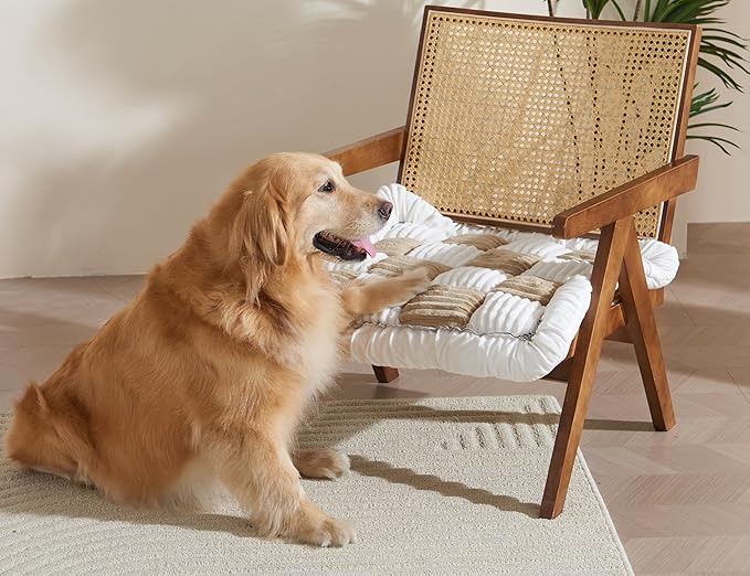 Couch Cushion Cover for dog Sofa Cover Washable Pet Love Seat Couch Covers for Sofa Slipcovers Couch Protector Blanket for Dog Sofa Cushion Covers for Pet Washable Pad Light Brown 70x70cm/27.6x27.6in
