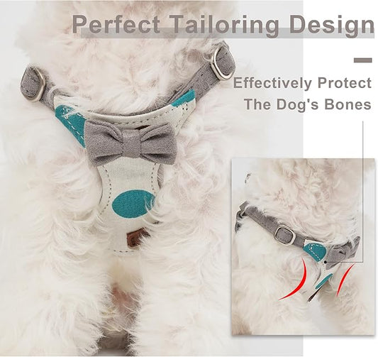 Puppytie No Pull Small Dog Harness with Multifunction Dog Leash,Lightweight Soft Adjustable No Choke Escape Proof Pet Harness Vest Pet Harness Vest,Smoke Grey,S