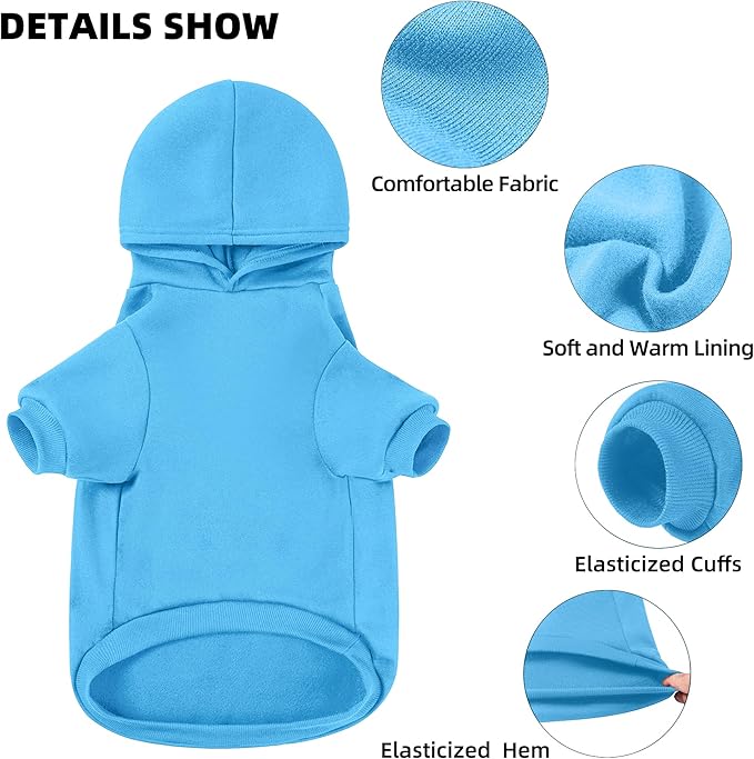GreenJoy Dog Sweater Dog Hoodie Cold Weather Coat Hooded Sweatshirt for Puppies,Cats, Small Medium Large Dogs (Blue(It's My Birthday), Small)