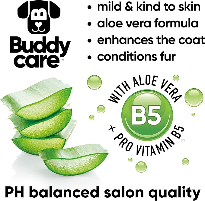 Black Cherry Dog Shampoo by Buddycare | Deep Cleansing Shampoo for Dogs | Black Cherry Scented | with Aloe Vera and Pro Vitamin B5 (50.72oz)
