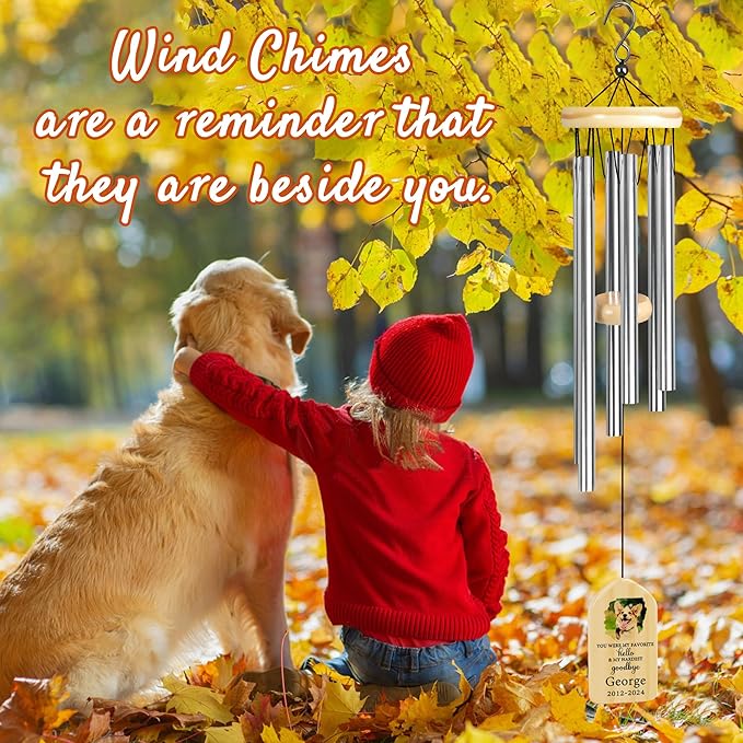 Pet Memorial Wind Chimes, Personalized Pet Memorial Wind Chime, You Were My Favorite, Medium Size, Sentimental Style, Aluminum Material, Funeral Occasion