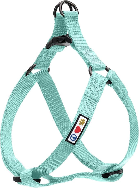 Pawtitas Solid Step-in Dog Harness – Adjustable No-Pull Vest for Puppies to Seniors, Safe & Comfortable M Teal
