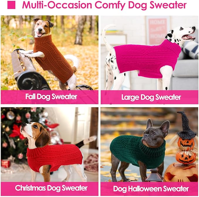 AOFITEE Dog Sweater, Medium Dog Sweater Girl Boy, Soft Turtleneck Pet Pullover for Winter Fall, Dogs Sweaters Dogs Knitwear for Jack Russell, Mini Dachshund, Boston Terrier, Schnauzer, M