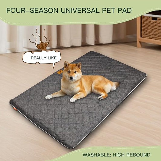 All-Season Dog Bed, Soft & Comfortable Dog Kennel Pad for Crate Durable Mat for Dogs & Cats,Ideal for Crate, Kennel(Black, XX-Large)