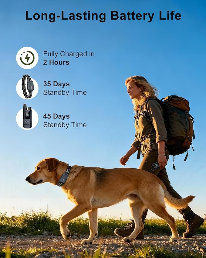 Jugbow Dog Shock Collar - 4200FT Dog Training Collar with Remote, IPX8 Waterproof Electric Dog Collar with 4 Training Modes, Security Lock, Rechargeable eCollar for 10-120lbs Dogs(Blue)