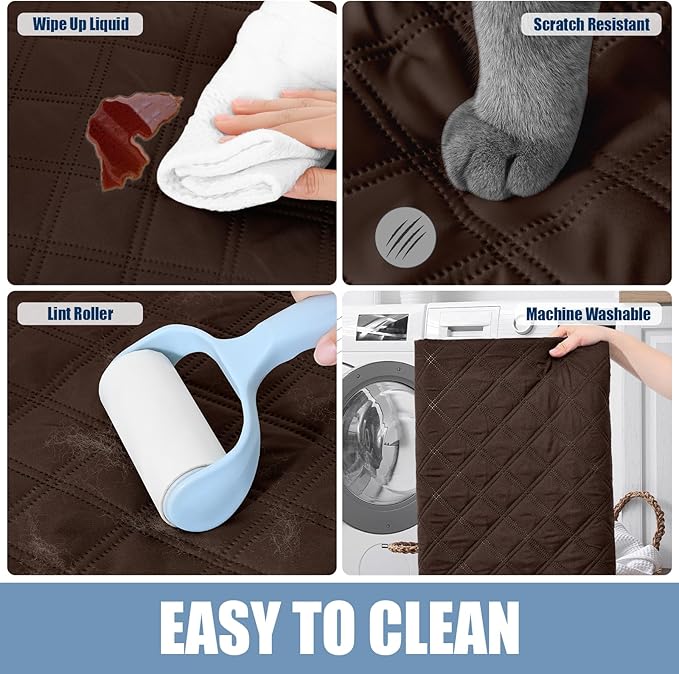Smiry Waterproof Dog Bed Cover Pet Blanket, Soft Washable Dog Blanket for Furniture Bed Couch Sofa Reversible, Checkered (40"x70", Chocolate/Chocolate)