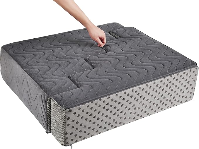 Dog Stairs for Bed, Dog Steps for High Bed, Pet Steps for Small Dogs and Cats, Non-Slip Balanced Pet Ramp Indoor (Grey, 18.2" H x 15" W x 24" L, 4)
