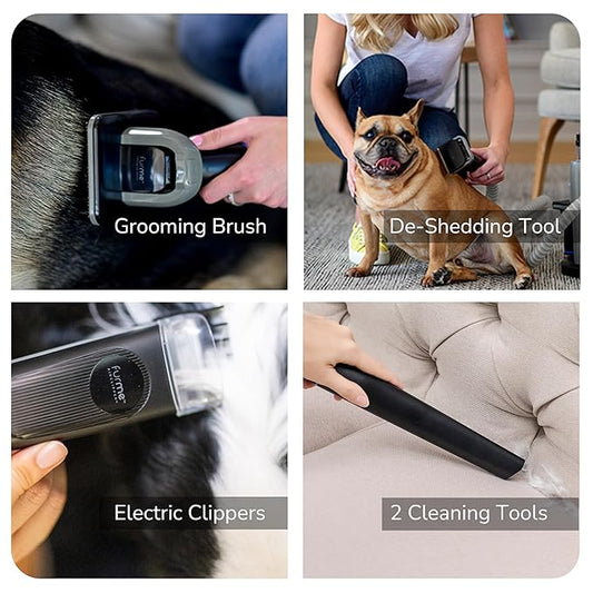 FURME Original Pet Grooming Vacuum Kit - Cat & Dog Grooming Kit for Easy Pet Care at Home, Quiet & Safe Dog Hair Remover Machine with Brush, Clipper, Shedding & Cleaner Tools & 4.5L Canister
