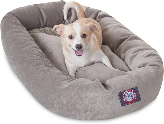 Majestic Pet Villa 32 Inch Shredded Memory Foam Dog Bed for Medium Sized Dog 32x23x7 Inch–Orthopedic Pet Bed - Washable Medium Puppy Mat with Head Support-Vintage