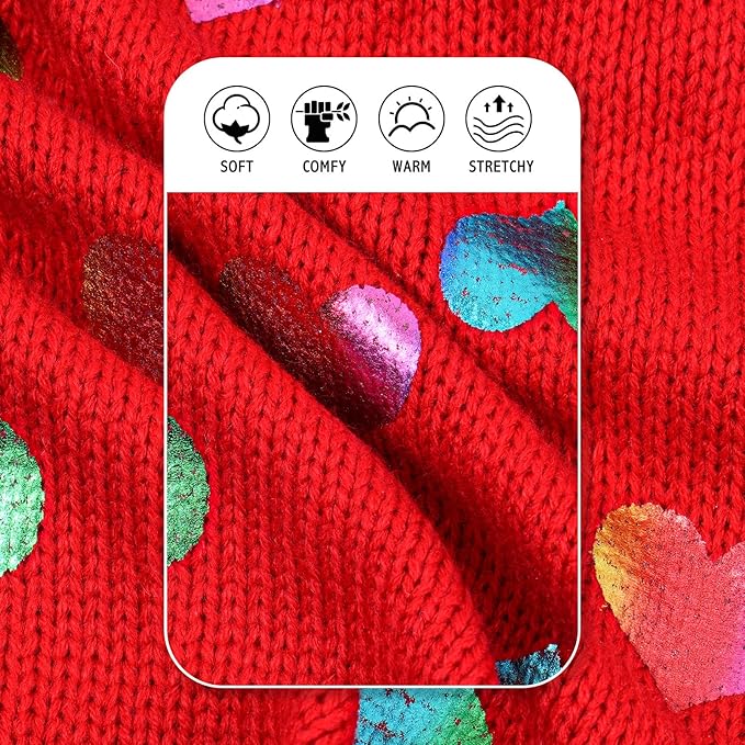 KYEESE Dog Sweaters Colorful Radiant Printing Love Design Dog Sweaters with Leash Hole Pet Sweater Pet Clothes,XS