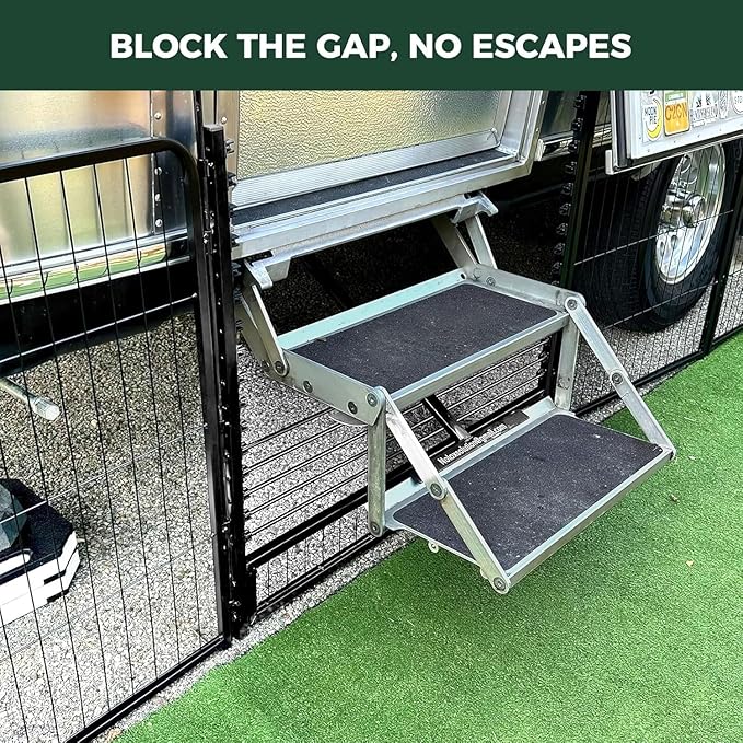 FXW Instant Unleashed Dog Playpen, Portable Pet Fence for Outdoor, RV Trips, and Camping, 24 inch, 48 Panels for Puppy and Small Dogs with RV Step Grid│Patented