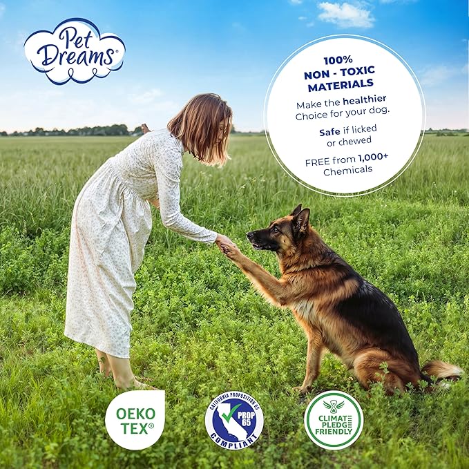 Pet Dreams Dog Crate Pad - Washable Kennel Mat, Crate Pads for Dog Cages, Non-Toxic, Flat Indoor Cat Bed, Fits iCrate 18, 24, 30, 36, 42, 48 Inches (Denim, Small, 24")