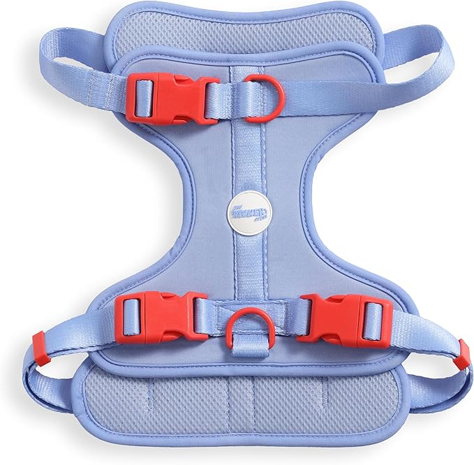 HNS1003E Arlo Large Adjustable Soft Padded No Pull Pet Harness with 3 Buckles and 3 Leash Clips, Sangria