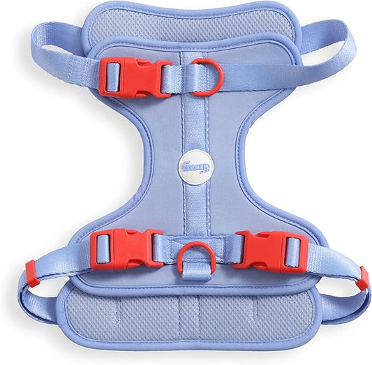 HNS1003E Arlo Large Adjustable Soft Padded No Pull Pet Harness with 3 Buckles and 3 Leash Clips, Sangria