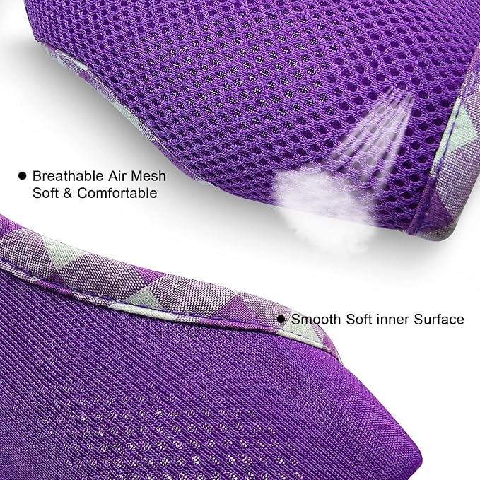 SuperBuddy Upgraded Soft Mesh Dog Harness, Super Breathable Lightweight Pet Harnesses for Puppy Dogs Outdoor Walking, Purple Dog Harness and Dog Leash Set Packing -Large