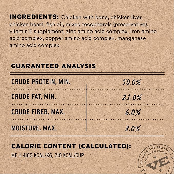 Vital Essentials Freeze-Dried Raw Chicken Crunchy Mini Nibs | Complete Meal or Mixer Dog Food | 14 oz