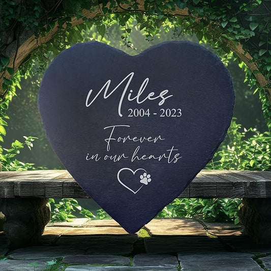 Dog Memorial Gifts for Loss of Dog, Cemetery Decorations for Grave, Pet Loss Sympathy Gift, Personalized Remembrance Garden Stone, Cat Lovers Heaven Grave Markers Bereavement Headstone (A02H)