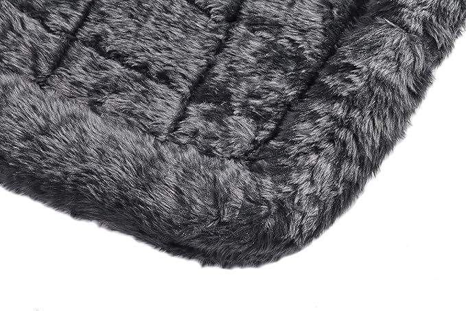 MidWest Homes for Pets QuietTime Dog Bed – Gray Faux Fur Bolster, Ultra-Soft and Machine Washable, Fits 42-Inch Crates and Carriers, for Large Breed Dogs