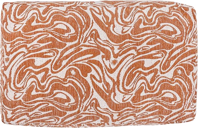 DBD3001B-M Mabel 35" x 23" Designer Modern Ultra Soft Reversible Plush Rectangular Pet Bed with Washable Cover, Tangerine Twist