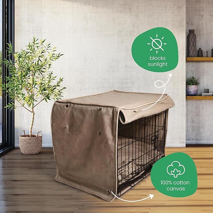 Molly Mutt Wild Horses Dog Crate Cover, 100% Cotton Canvas Cover with 2 Roll-Up Panels, Ideal for Dog or Cat Crate, Durable, Washable, and Free of Harmful Chemicals, 42" x 28" x 31"