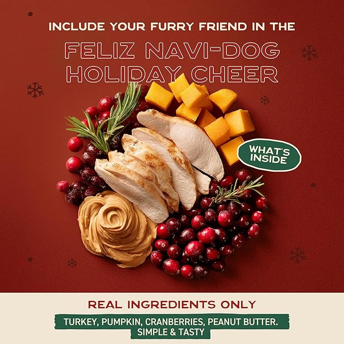 Smart Cookie Muttstletoe Holiday Dog Treats - Turkey, Pumpkin and Cranberry Christmas Dog Treats - Healthy, All Natural, Grain Free, Human-Grade - Made in USA - 8oz (3 Pack)