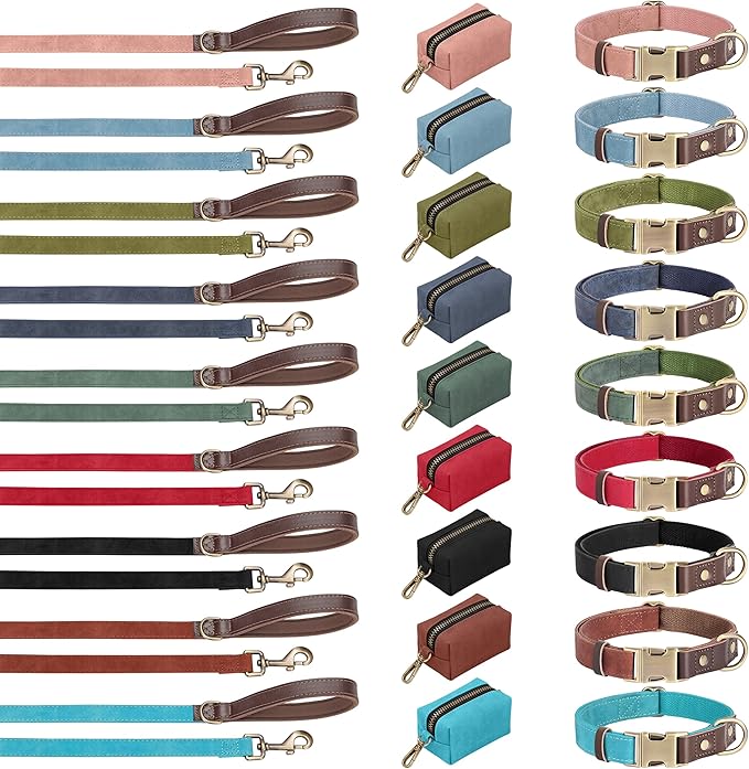 Didog Soft PU Leather Dog Collar for Large Dogs,Classic Adjustable Dog Collars with Quick Release Metal Buckle,Easy Clean and Comfortable with Nylon Lining,Olive Green,L Neck 15-23"