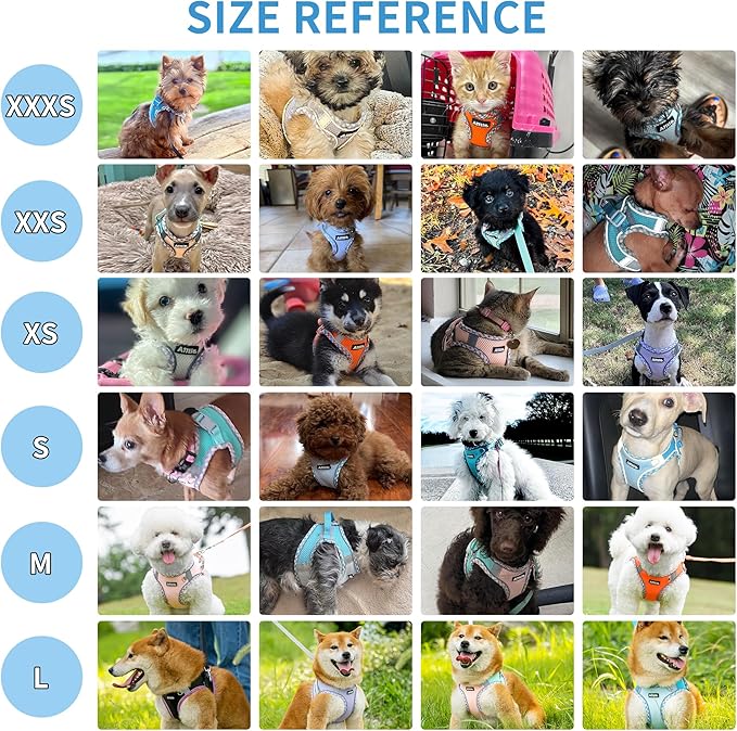 AIITLE Escape-Proof Dog Harness - Extra Soft Jacquard Fabric with Moisture-Wicking Lining, Adjustable Fit for Boston Terrier, Pekingese - Running, Playdates, Outdoor Adventures (Turquoise-Pink, L)