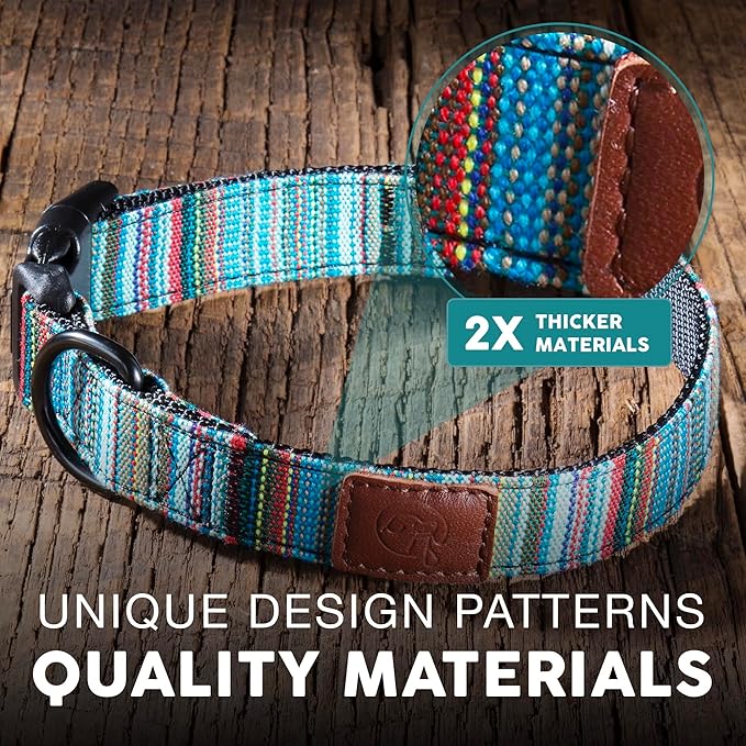 Embark Adventure Dog Collar – Stylish & Durable Nylon Dog Collars for Small Dogs, Comfortable Pet Collar, Small Dog Collars for Male & Female Dogs with Strong Buckles. Adjustable Small Dog Collars