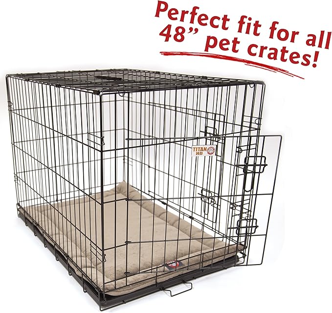 Majestic Pet Orthopedic Memory Foam Dog Crate Mat - Plush Pet Bed Pad for Crates & Kennels | USA Crafted | 48"x30" Villa Pearl