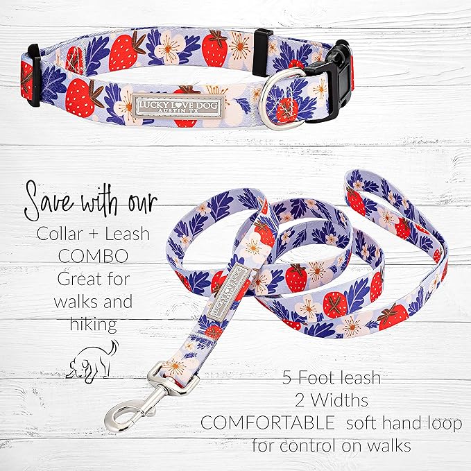 Lucky Love Dog - Adjustable Dog Collar with Easy Click Buckle for Small to Large Ones, Durable, & Comfortable for Male & Female Dogs, Pet Collar for Puppies & Adult Dogs - Sweet Berry, Small