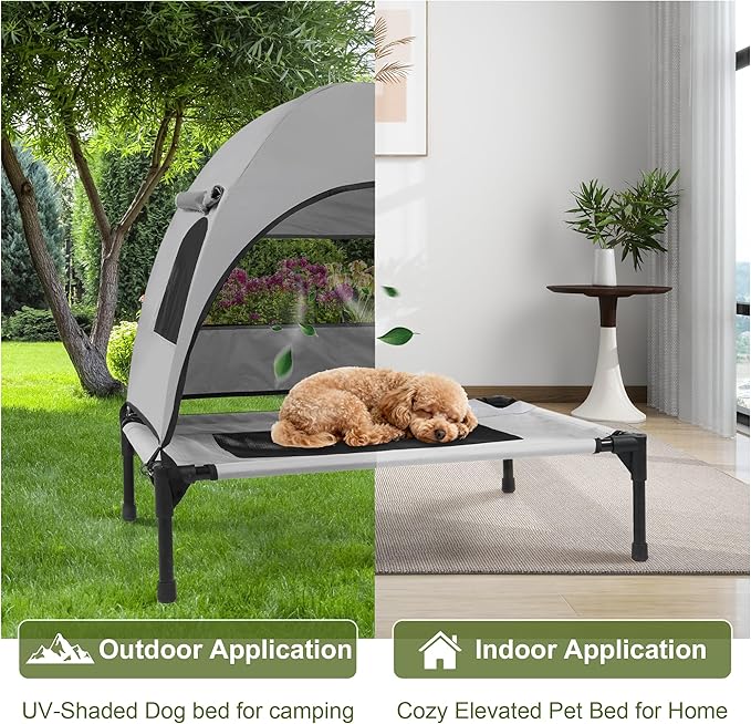Small Dog Tent with Removable Canopy, Portable Outdoor Pet Shelter for Dogs up to 30 Lbs, UV Shade, Waterproof & Breathable for Travel or Backyard Use