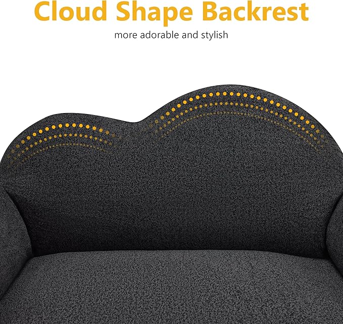 Lovupet Dog Sofa Couch for Medium Breed, Soft Full Foam Dog Couch Bed with Anti-Slip Bottom, PS695 (Black)