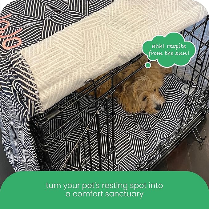 Molly Mutt Rough Gem Dog Crate Cover, 100% Cotton Canvas Cover with 2 Roll-Up Panels, Ideal for Dog or Cat Crate, Durable, Washable, and Free of Harmful Chemicals, 36" x 24" x 27"