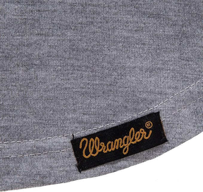 Wrangler Heather Grey Dog T-Shirt Large – Western Rope Shield Logo Dog Tshirt for Large Dogs, Soft Comfortable Tee