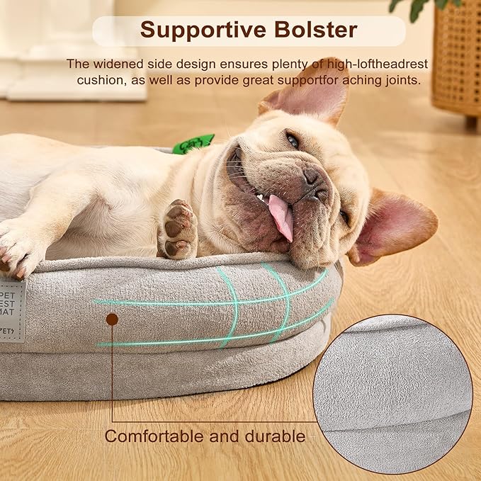 Orthopedic Dog Bed for Medium Dog,Washable with Removable Cover&Non-Slip Bottom Couch Bed with Four-Sided Cushions Grey M